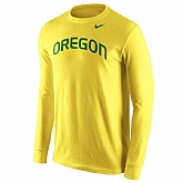 Oregon Ducks Nike Wordmark Long Sleeve WEM T-Shirt - Yellow,baseball caps,new era cap wholesale,wholesale hats